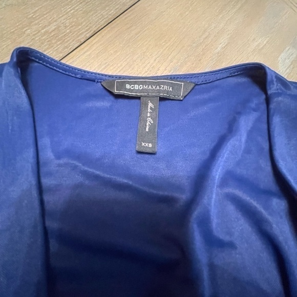 Bcbgmaxazria Pearl Jersey Long Sleeve Wrap Maxi Dress Royal Blue - Picture 12 of 14